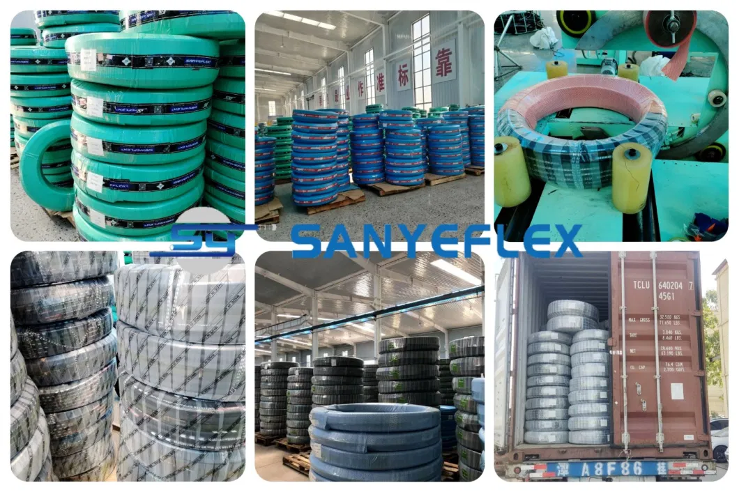 SAE100r5 Wire Braid Textile Covered Hose Hydraulic Ruber Pipe Tube Factory High Pressure Mining Industrial Equipment Fluid