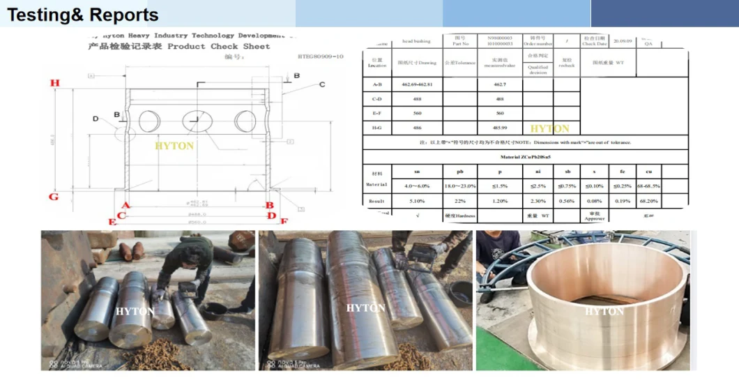 CH440 H4800 Cone Crusher Replacement Parts Thrust Bearing