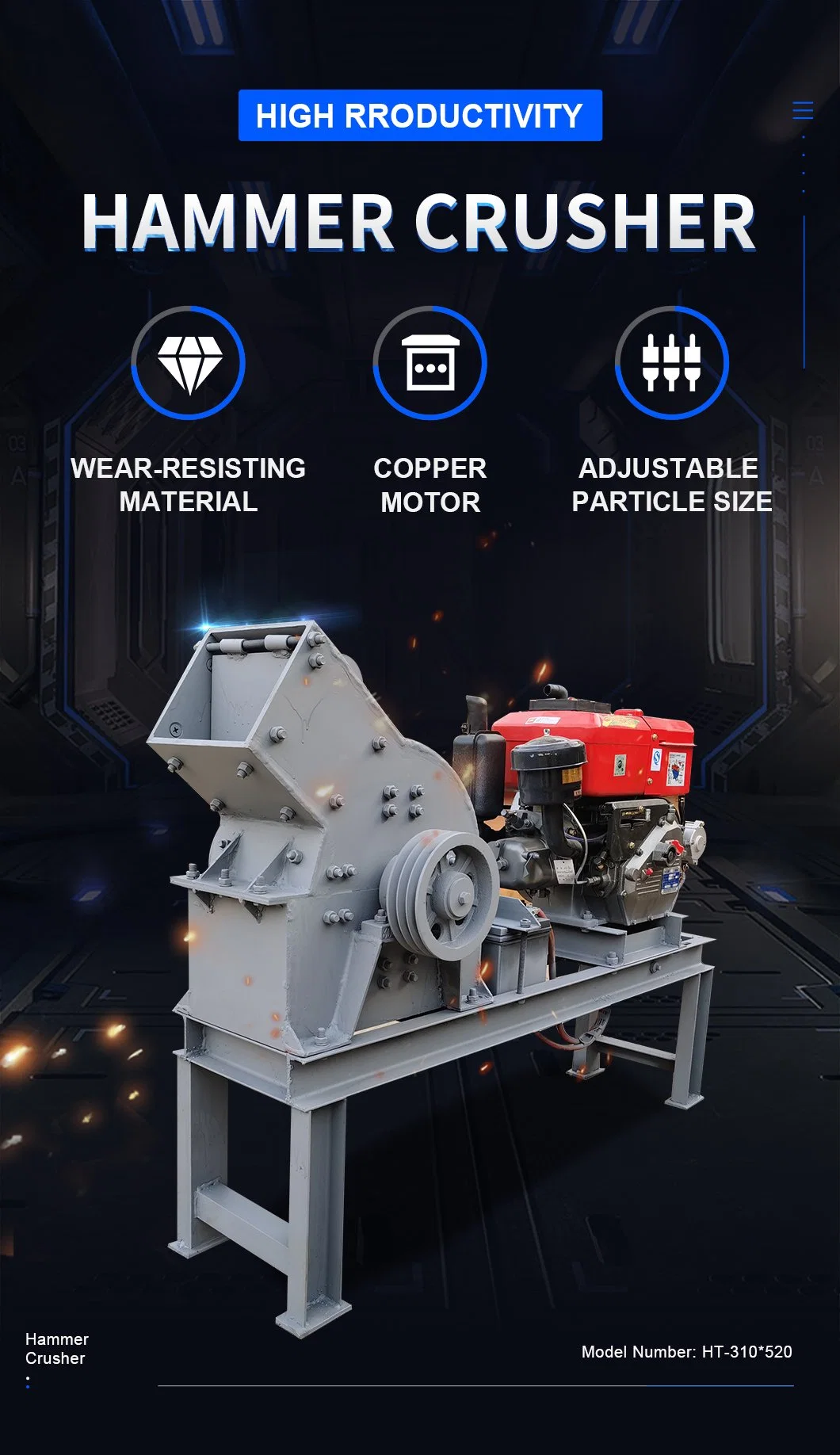 (factory price) Hammer Crusher for Crushing Stones/Granite/Shale/Limestone/Gypsum/Coal/Chalk/Gold/Brickwork/Glass/Greenstone/Redstone/Construction Waste