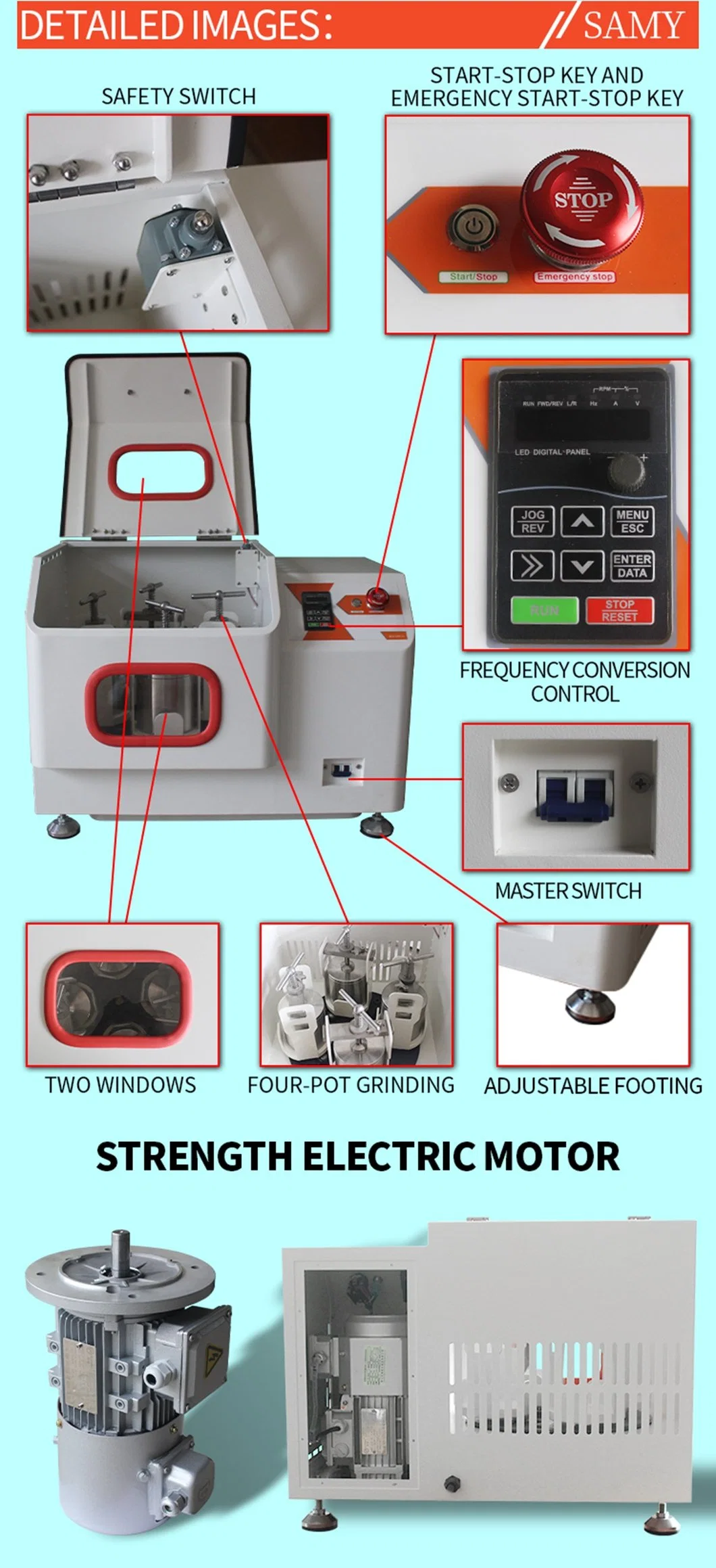 Sqm-2L Laboratory Grinding Machine Milling Equipment Planetary Ball Mill