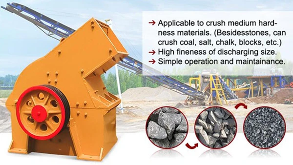 Coal Gangue Crushing Machine Hammer Crusher Spare Parts Heavy Glass Hammer Crusher for Charcoal