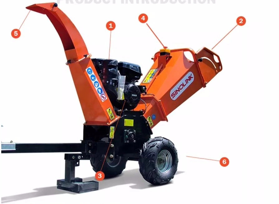 15HP Gasoline Wood Chipper Drum Mobile Shredder Drum Type Tree Crushingtree Crusher with Drum Type Chipper