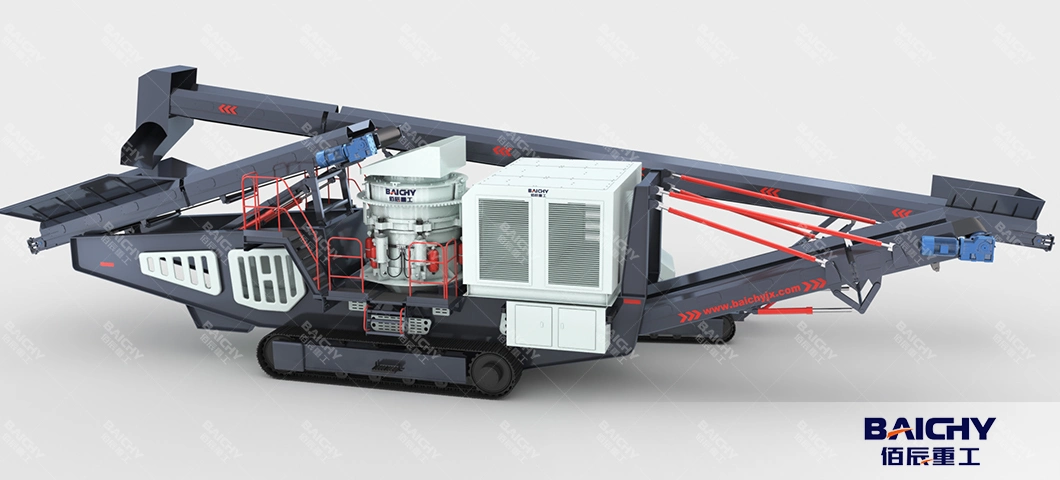 Crawler Mobile Rock Crushing Machinery, Compact Mobile Jaw Crusher, 100tph Mobile Stone Crushing Plant