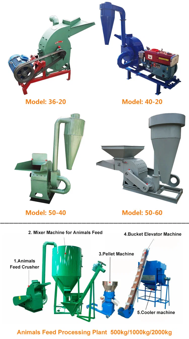 Diesel Engine Electric Motor Used Hammer Mill Corn Crusher Machine