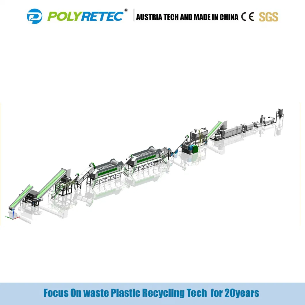 Waste PP/PE/LDPE Plastic Agricultural Greenhouse Film Crushing Washing Recycling Plant with CE Certificate