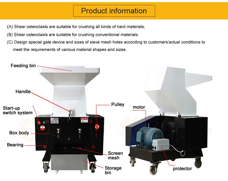 Scrap Plastic Bottle Crusher Machine Flat Crusher Machine for Waste Plastic Recycling