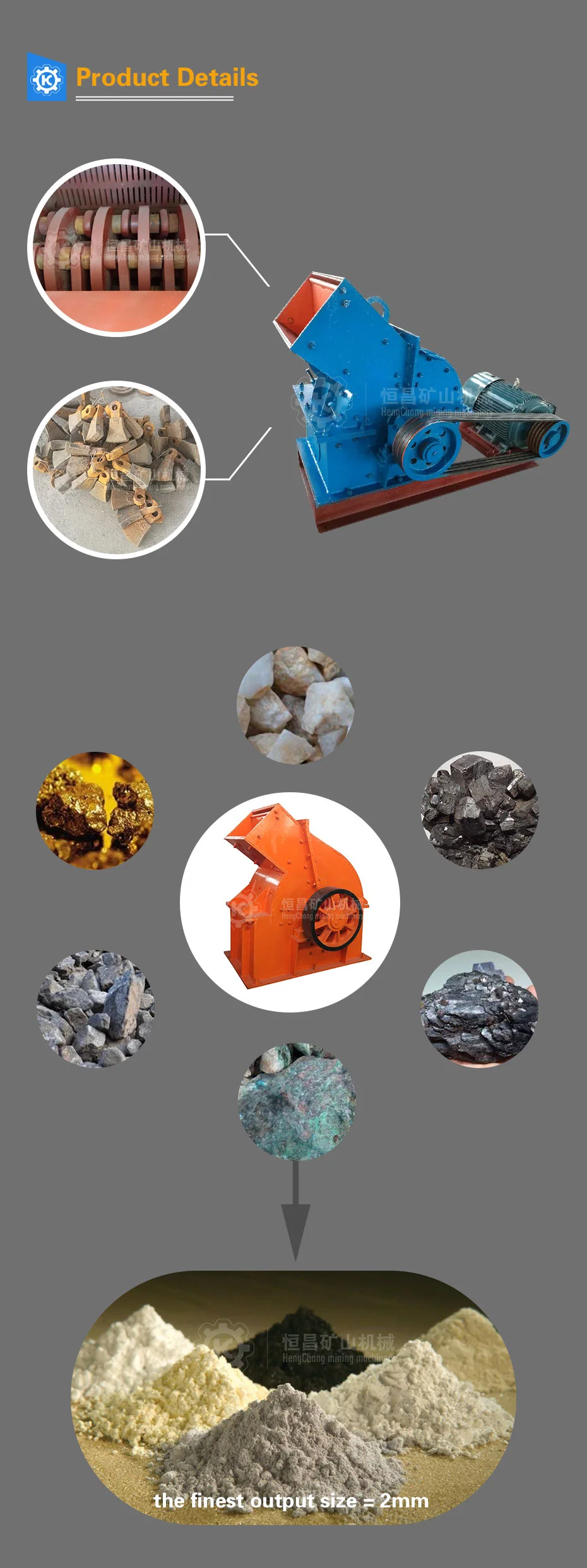 (Original Factory Sale) Mine Crushing Equipment Impact Hammer Crusher Use Manganese Steel Hammer Mill Crusher for Limestone