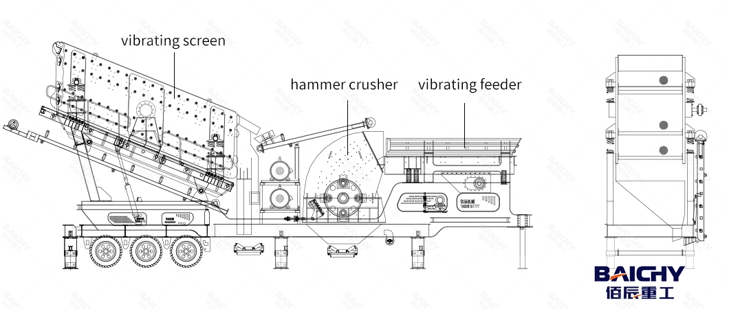 Complete Set Mining Crusher Equipment, Quarry Granite Limestone Gravel Crusher Machine, Aggregate Rock Stone Mobile Crusher