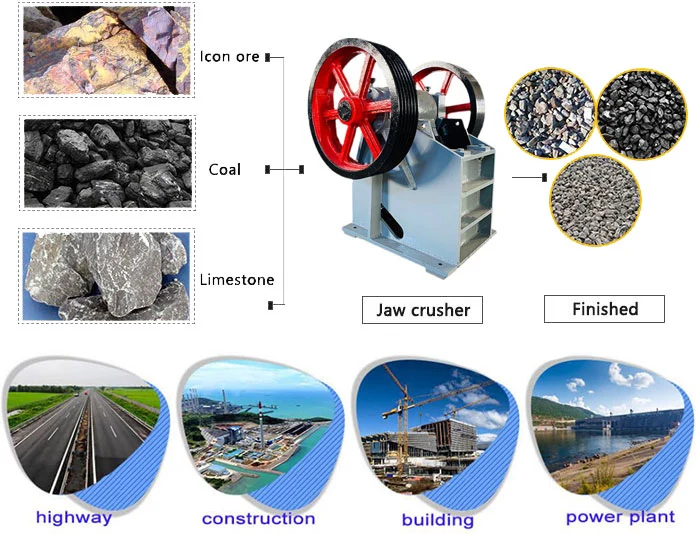 Iron Ore, Steel Slag, Phosphate Rock Stone Jaw Crusher, Small Mini Stone Crushing Machine