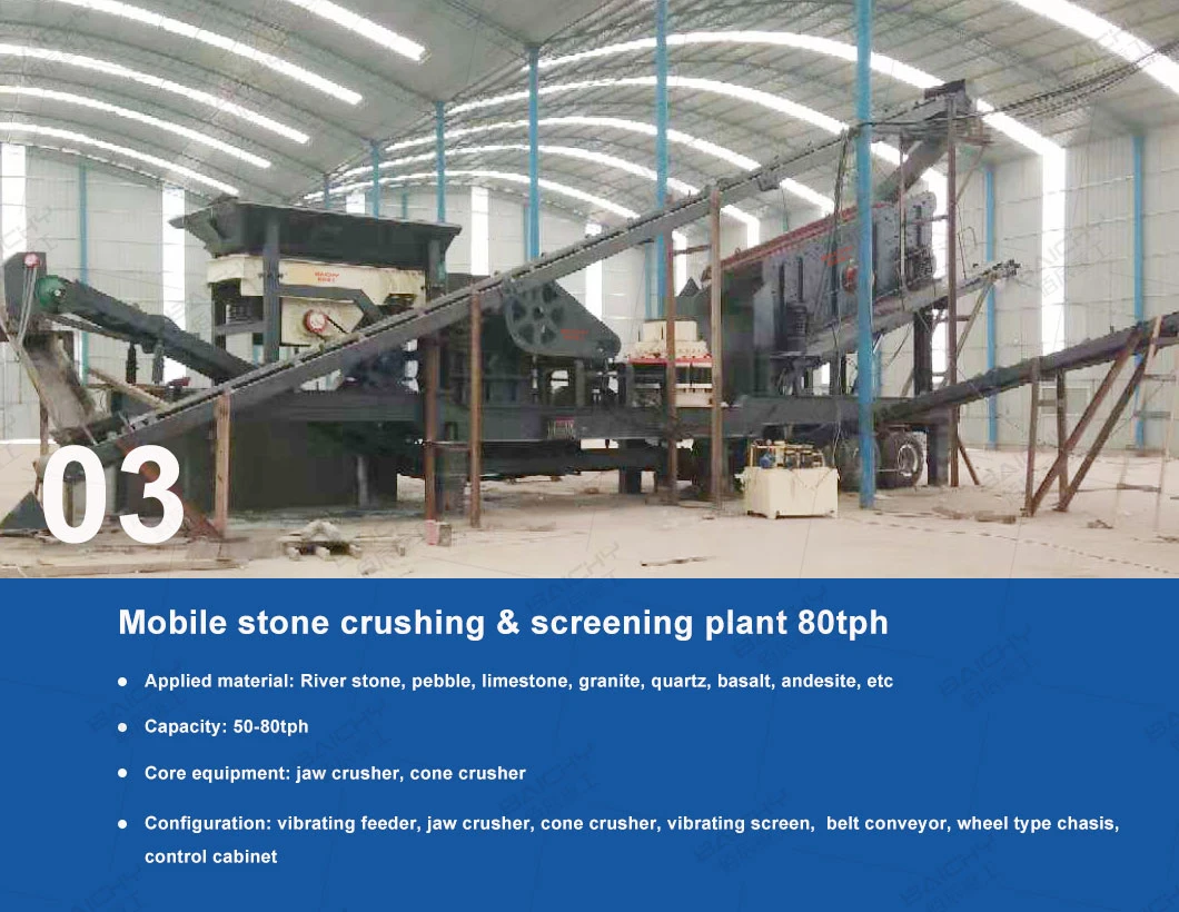 Gravel Mobile Crushing Plant for Crush Stone Quarry with Screening Machine