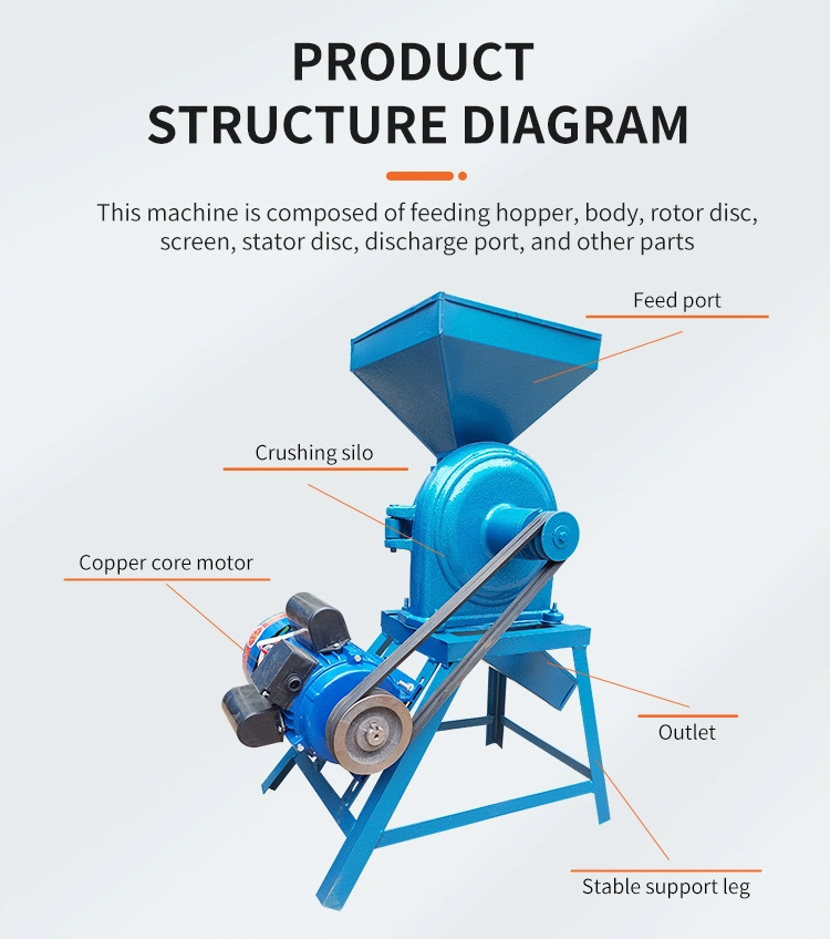 Professional Diesel Engine Straw Crusher Corn Hammer Mill for Farm Corn Crusher