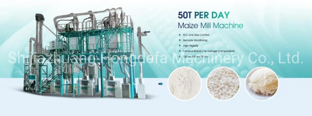 Popular 50t/24h Corn Flour Mill Machine with Auto-Pack Weight Scale