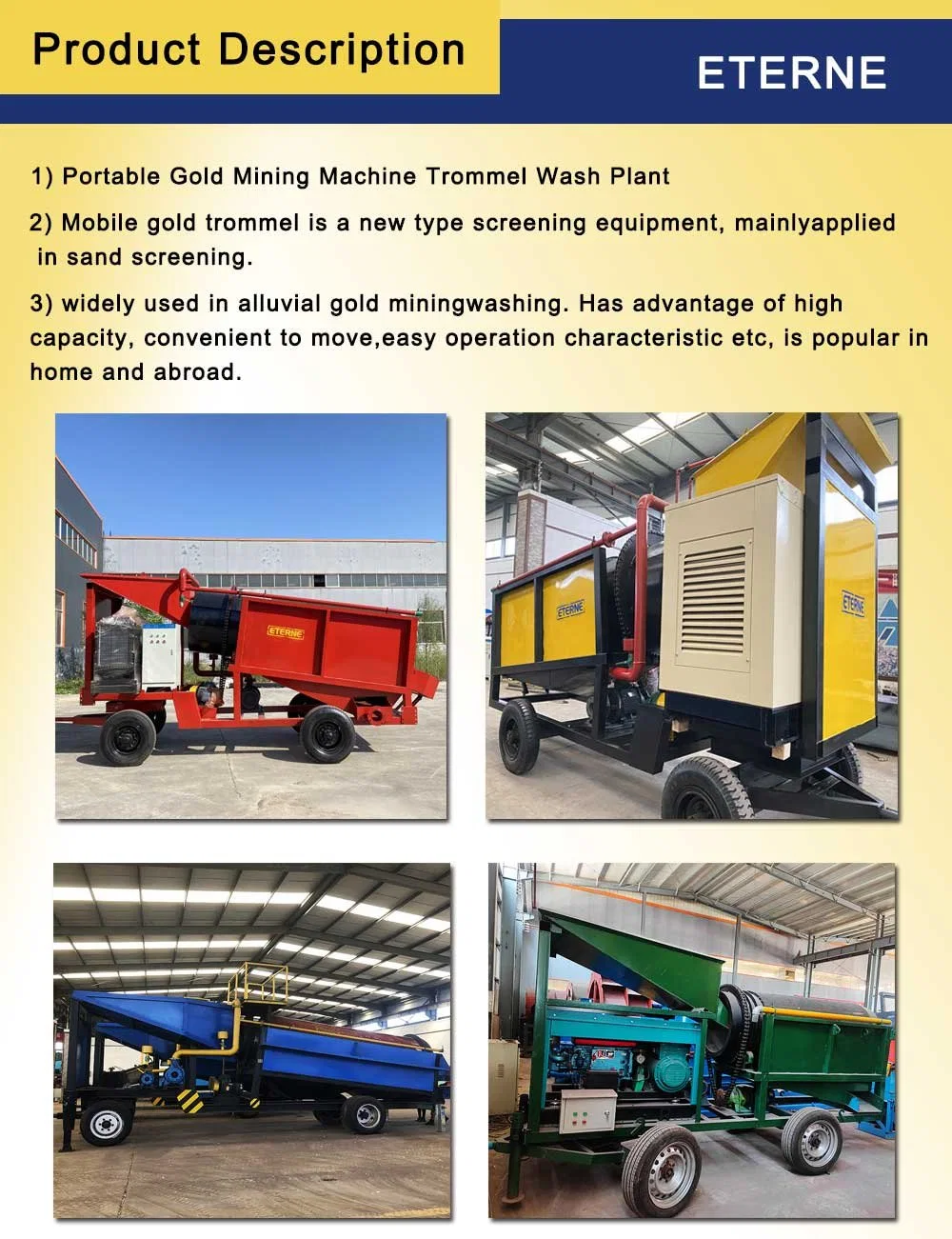 Automatic Big Capacity River Gold Mining Equipment Gold Panning Machine