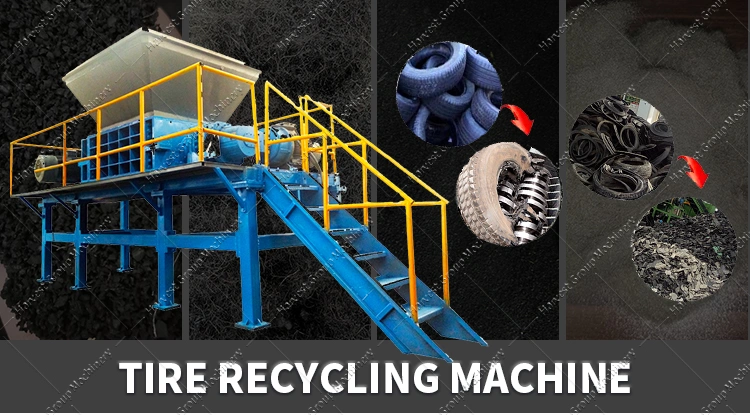 Tire Recycling Factory Tyre Shredder Machine Rubber Crusher Rubber Crumb Plant