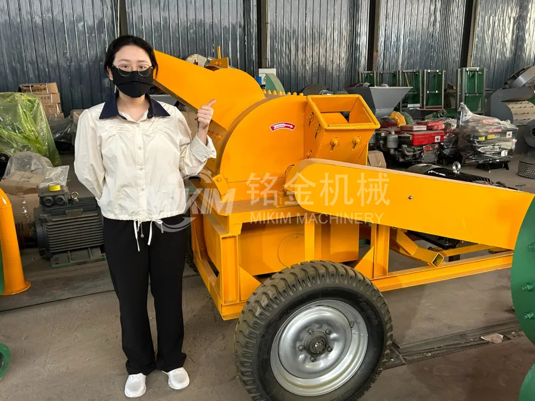 Wood Chipper Shredder Grinder Machine Tree Branch Hammer Mill Mobile Wood Crusher 100 Mess Sawdust Making Machine