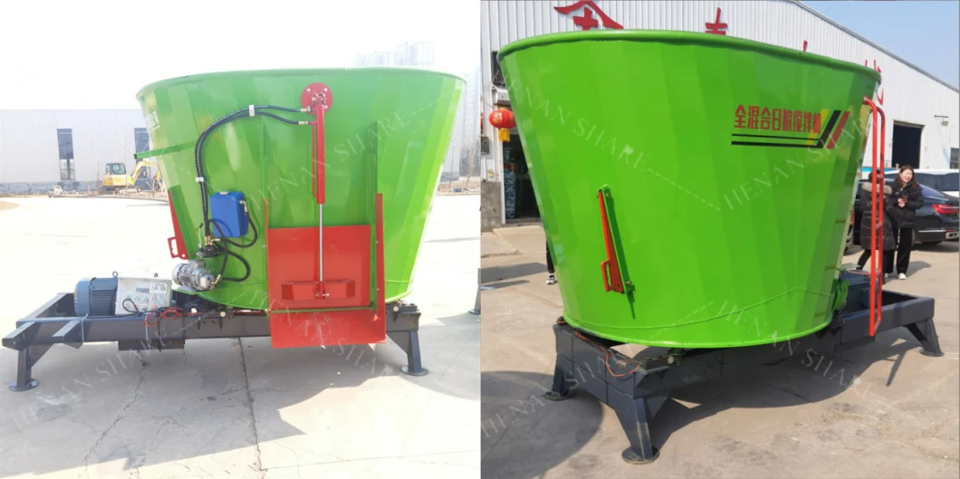 Tmr Vertical Feed Mixer Gearbox Machine Horizontal Silage Grass Feed Mixer Crusher