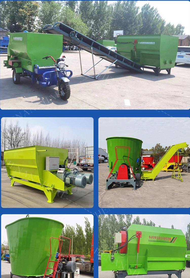 Tmr Vertical Feed Mixer Gearbox Machine Horizontal Silage Grass Feed Mixer Crusher