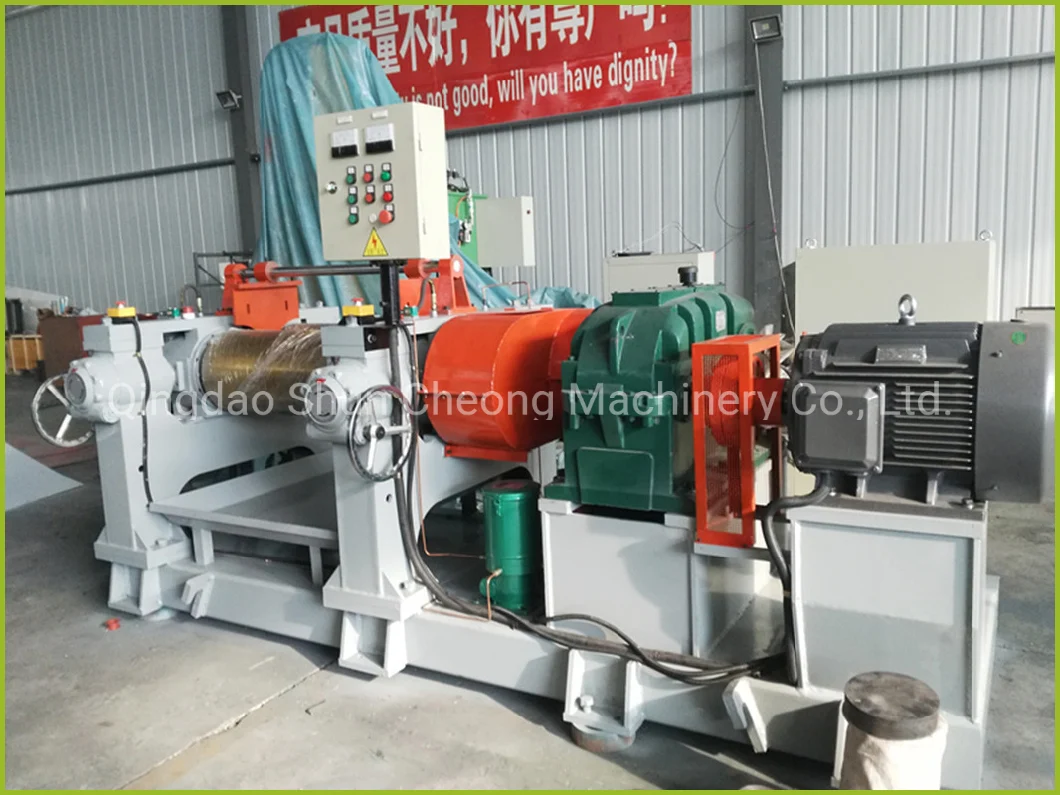 PLC Control Xk-450 Two Roller Electric Oil Heating Rubber Mixing Mill