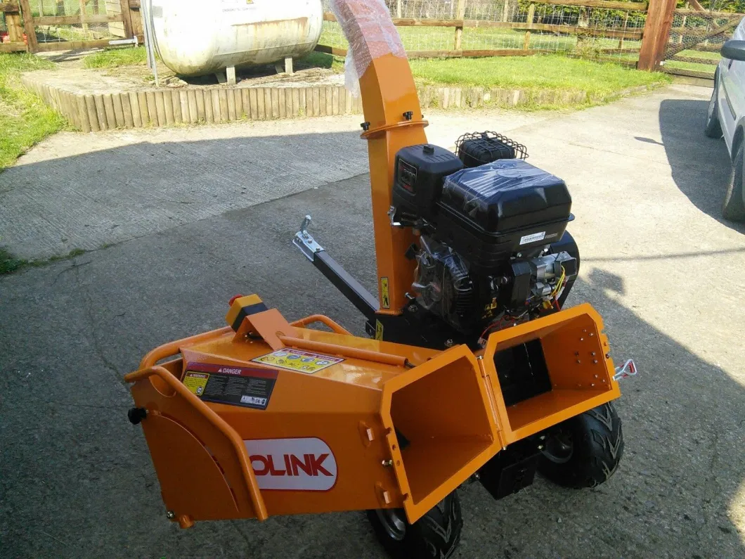 15HP Gasoline Wood Chipper Drum Mobile Shredder Drum Type Tree Crushingtree Crusher with Drum Type Chipper