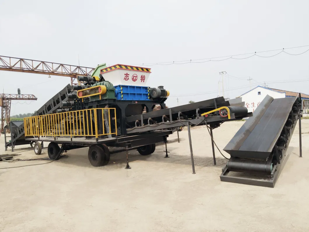 Automatic Scrap Plastic Industrial Heavy Duty Double Shaft Steel/Wood/Rubber/Tyre Crusher