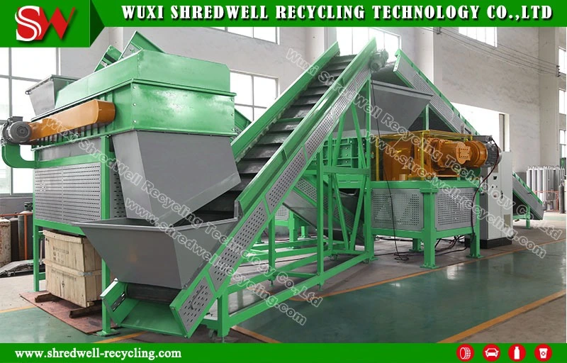 Double Shaft Scrap/Waste/Used Tire Chips Recycling Plant for Tyre Crushing