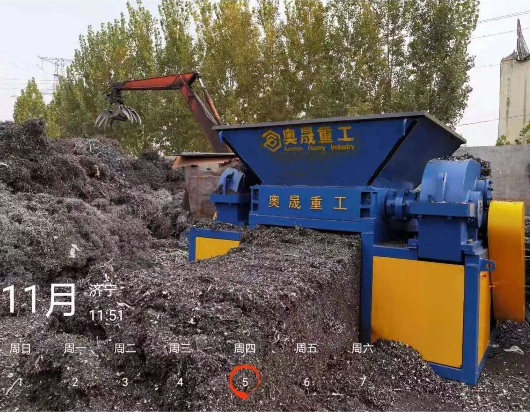 Scrap Metal Recycling Plant Double Shaft Shredder Scrap Metal Crusher Machine