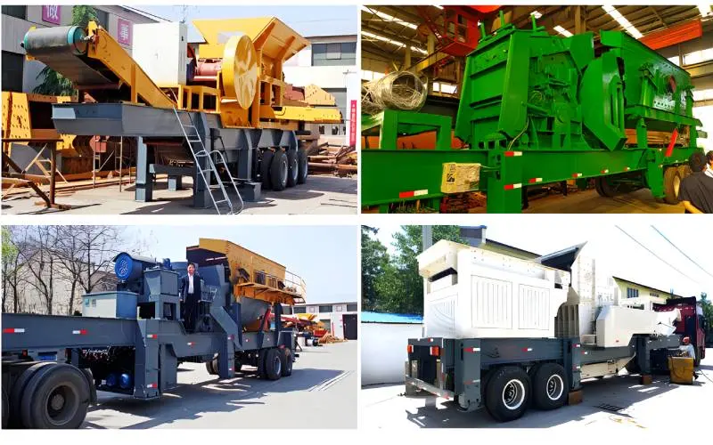 Automatic Mobile Crushing Plant Mobile Stone Crusher Station Vibrating Feeder Jaw Crusher Vibrating Screen Price for Sale