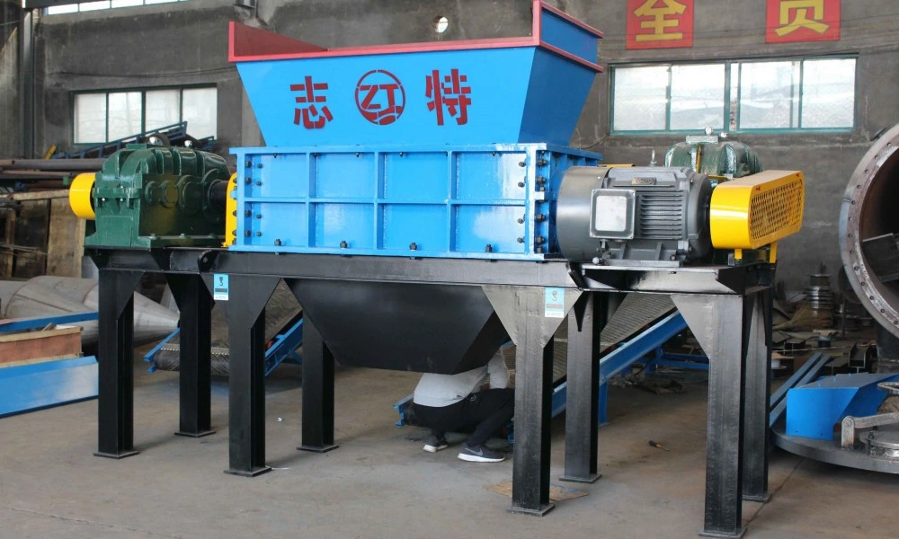 Plastic Tires Glass Bottles Household Garbage Double Axis Crusher