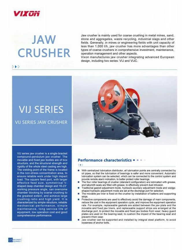 Vixon Jaw Crusher Vij Series