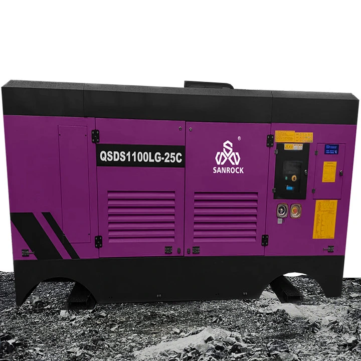 25bar Movable Screw Air Compressor 294kw Diesel Air Compressor Machine for Mining