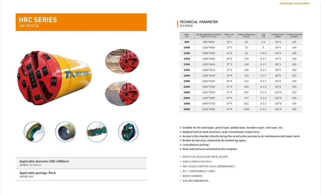 Tunnelling Boring Machine No Dig Technology for Rock Crushing Fast Delivery