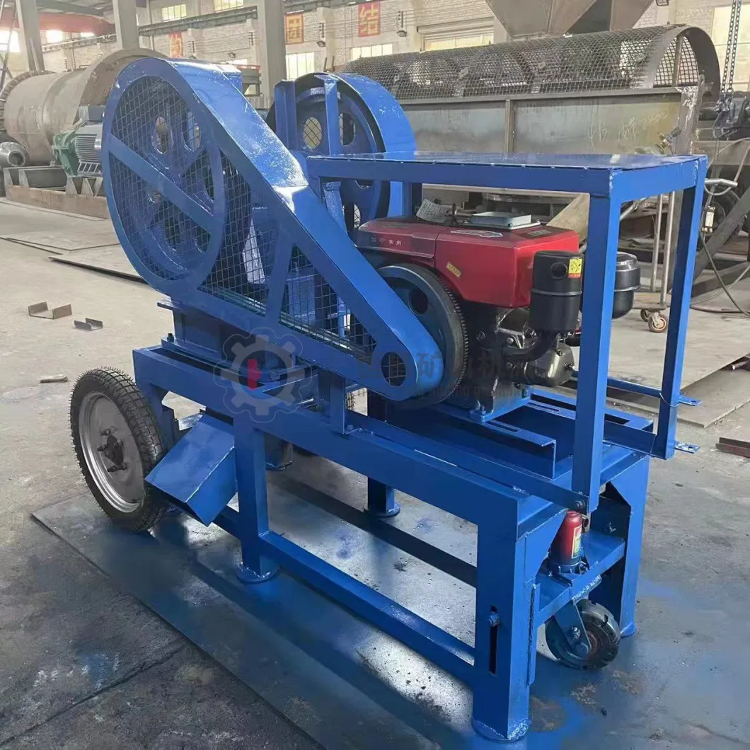 Small Rock Gold Processing Plant Stone Crushing Machine 150X250 200X300 250X400 Jaw Crusher with Mobile Wheels for Gold Mining