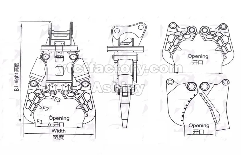 Ytct Demolition Pulverizer Hydraulic Shear Concrete Crusher for All Excavators