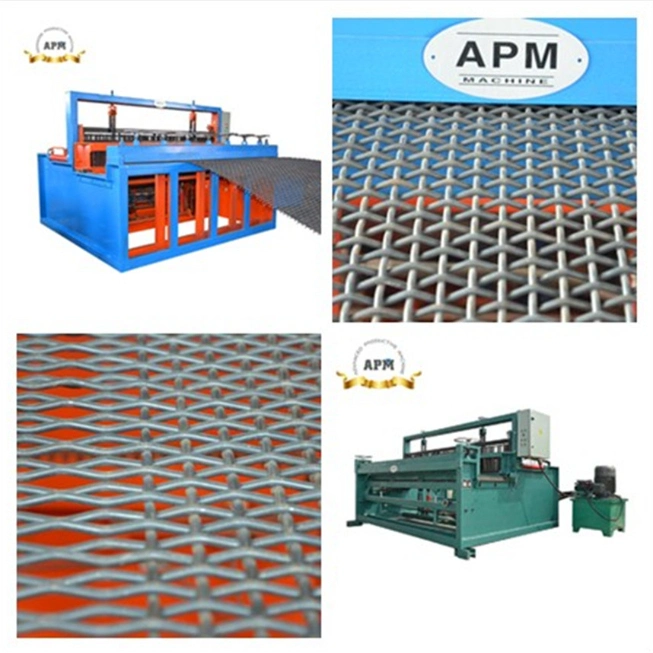 Powerful Hydraulic Semi Automatic Mining Vibrating Screen Crimped Wire Mesh Assembly Machine