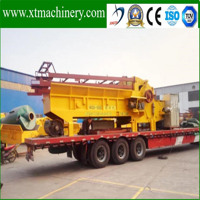 Biomass Industry Necessity, 4 Wheels Diesel Engine 1400mm Feeding Width Wood Crusher