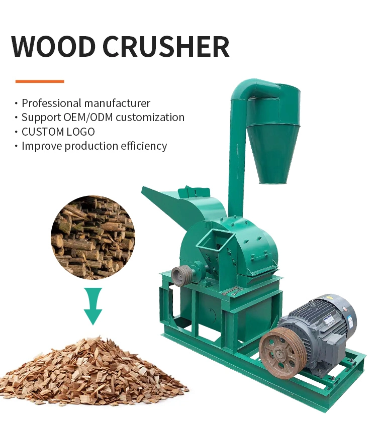 Factory Price Efficient Wood Crusher Making Sawdust Hammer Mill Wood Chipper Shredder