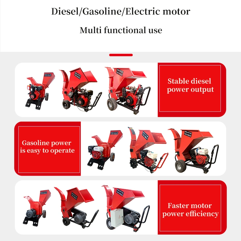 Electric Garden Branch Crusher Diesel Wood Crusher Sawdust Slicer