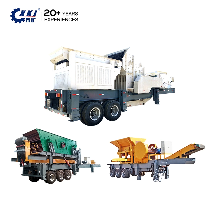 Wheel Mobile Crushing Station Stone Crusher with Vibrating Screen