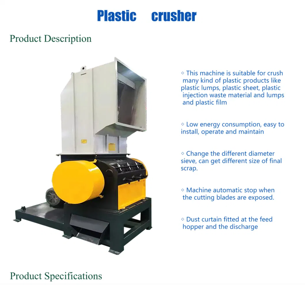 Industrial Plastic Shredder Pet Bottle Crusher Plastic Recycling Crushing Machine