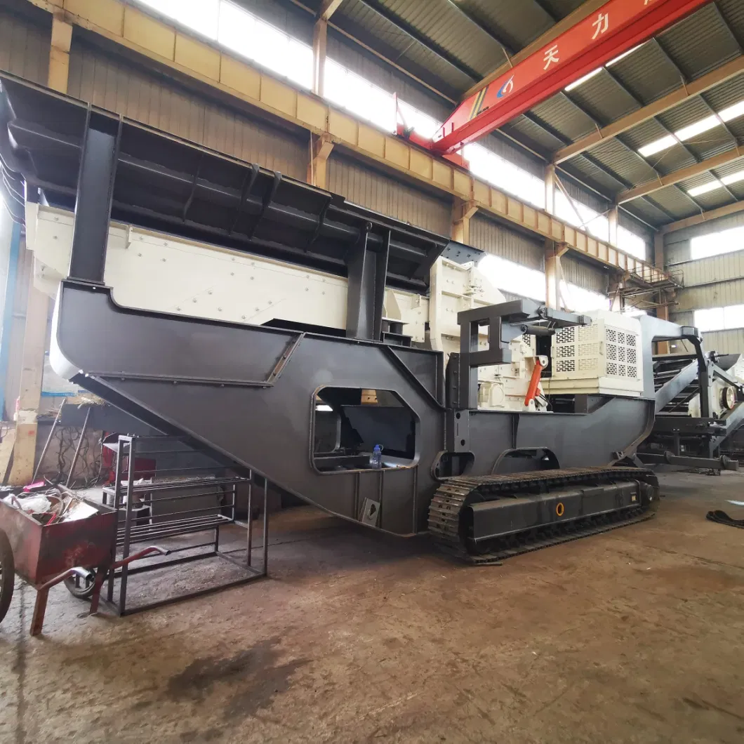 Wheel Mobile Crushing Station Stone Crusher with Vibrating Screen