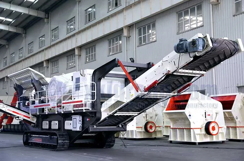 Wheel Mobile Crushing Station Stone Crusher with Vibrating Screen