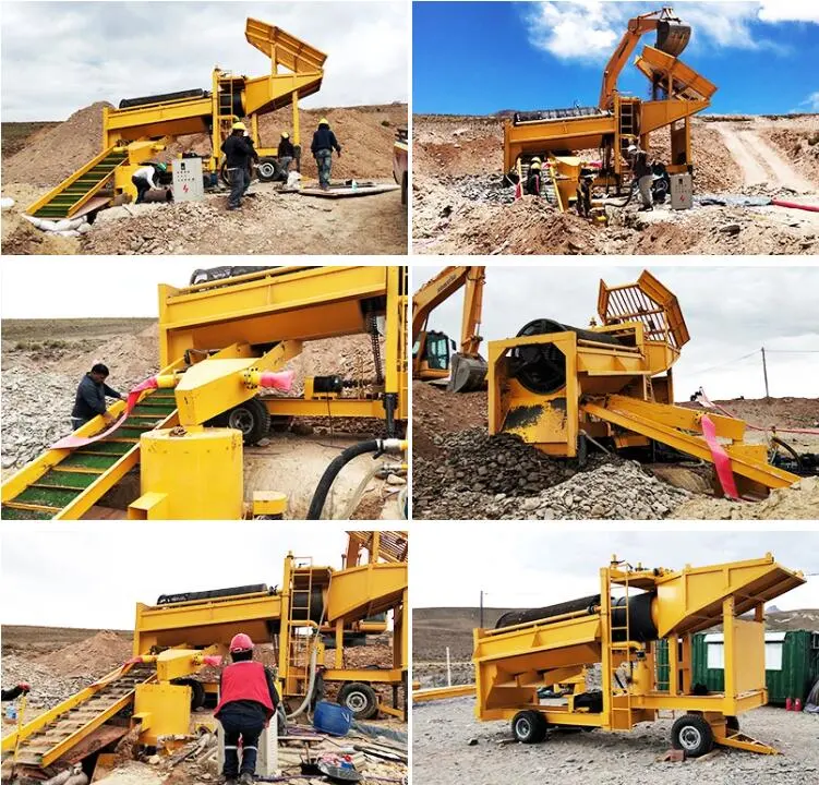 Alluvial Diamond Mining Machine/Large Scale Gold Trommel Screen Equipment