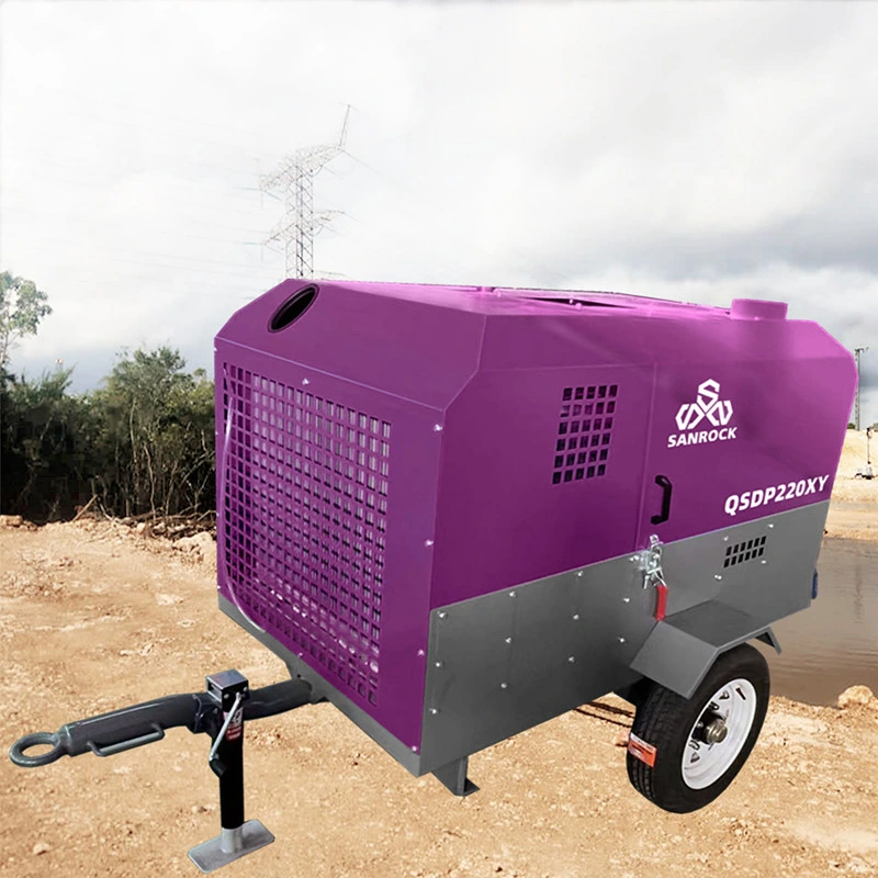 Portable Air Compressor Machine Mining Diesel Screw Air Compressor Equipment