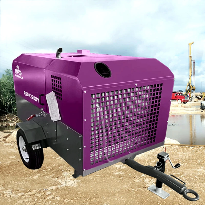 Portable Air Compressor Machine Mining Diesel Screw Air Compressor Equipment