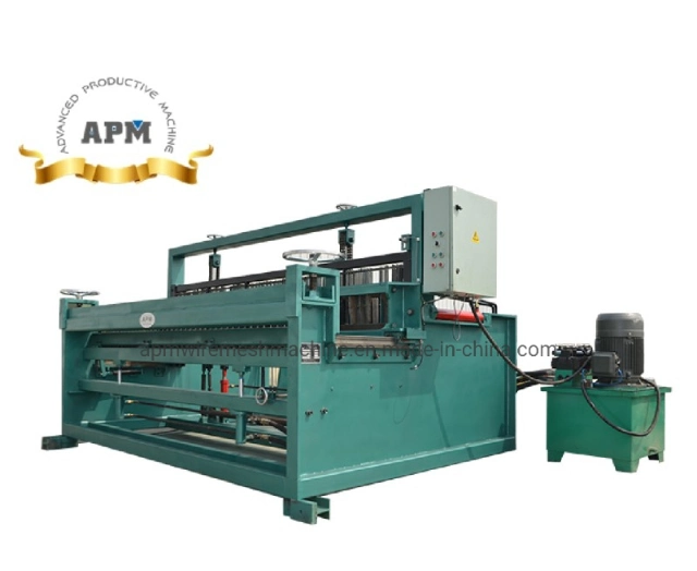 Powerful Hydraulic Semi Automatic Mining Vibrating Screen Crimped Wire Mesh Assembly Machine