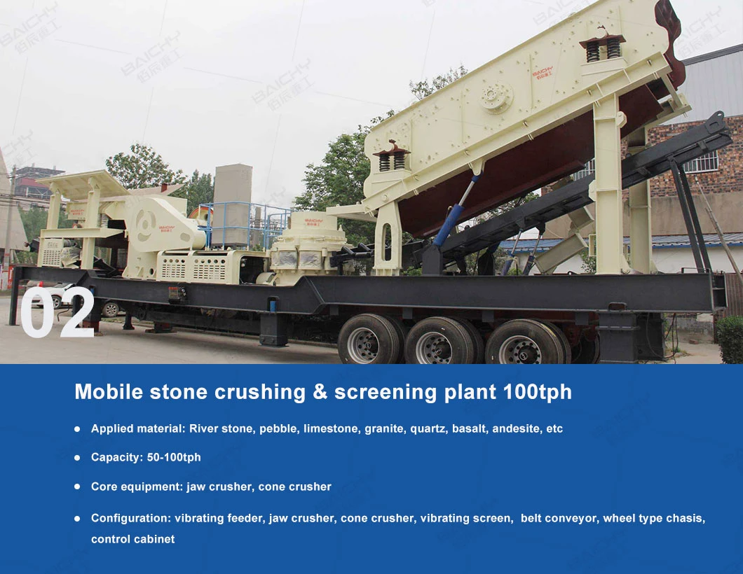 Gravel Mobile Crushing Plant for Crush Stone Quarry with Screening Machine