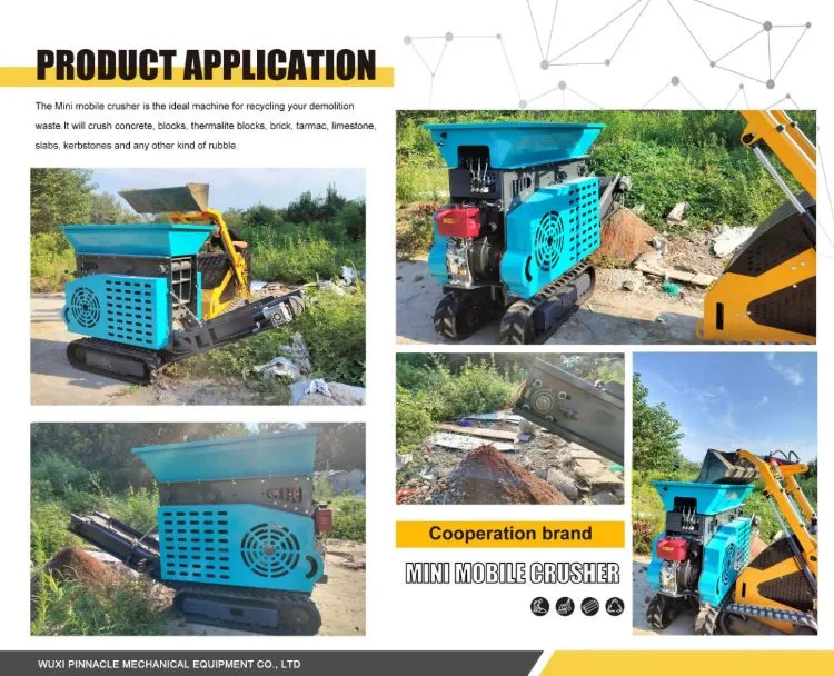 Mini Mobile Small Portable Stone Rock Concrete Crushing Jaw Crusher Concrete Crusher