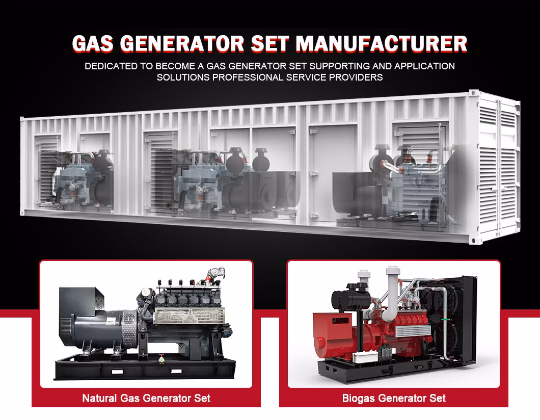 1500kw Natural/Biogas/Biomass/LPG/Propane/Methane/Hydrogen/High Power/Container/Dual Fuel/Sewage/Coke Gas Generator Set for Marine, Hospitals, Shopping Malls