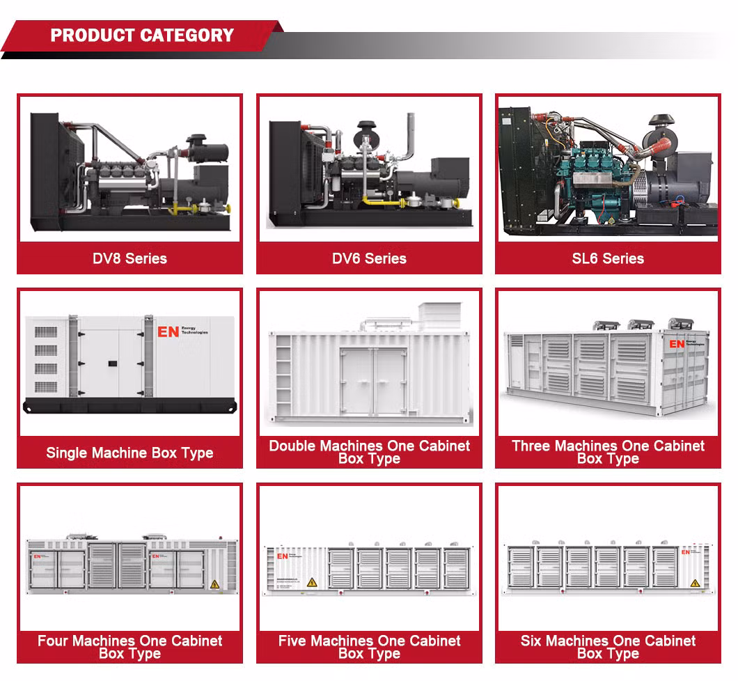 1500kw Natural/Biogas/Biomass/LPG/Propane/Methane/Hydrogen/High Power/Container/Dual Fuel/Sewage/Coke Gas Generator Set for Marine, Hospitals, Shopping Malls