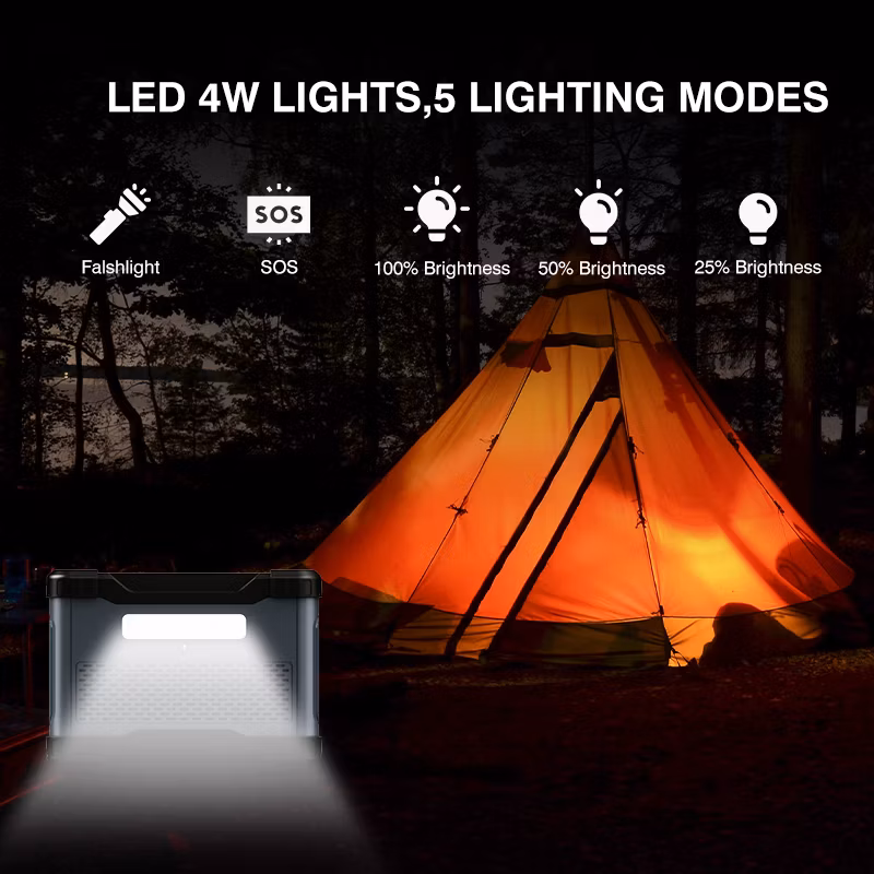 Factory Rechargeable Backup Power LiFePO4 Battery Emergency 2400W Portable Power Station Best Portable Power Bank Solar Guangdong Mobile Wireless Price Smart